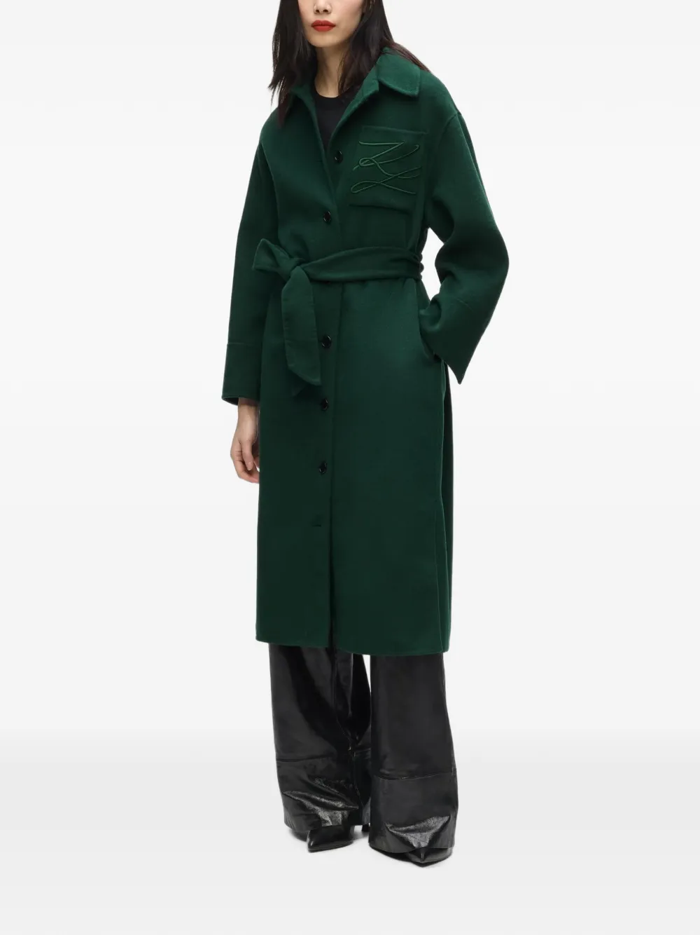Karl Lagerfeld Wollen jas Groen
