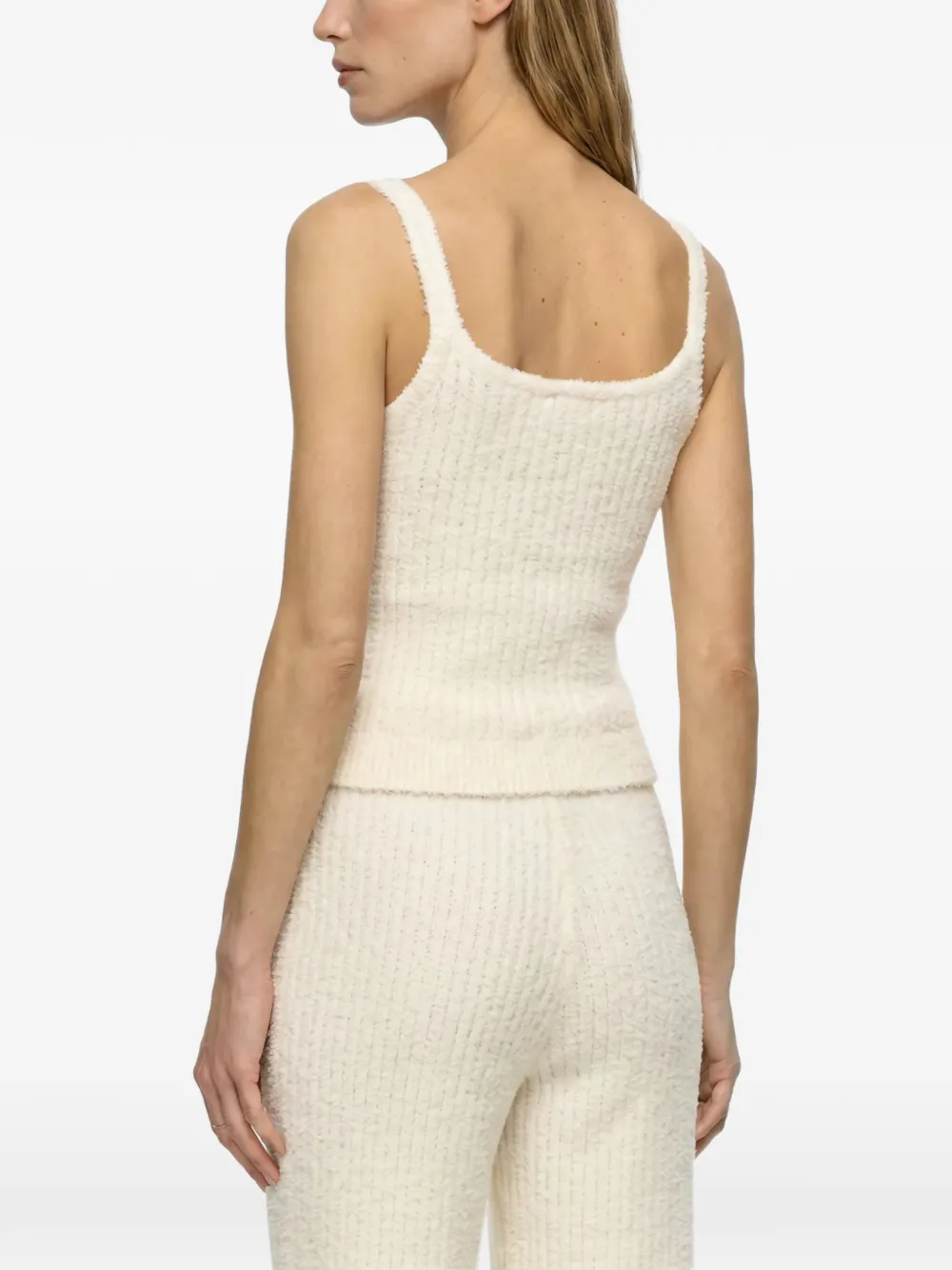 Karl Lagerfeld fluffy loungewear tank top Beige