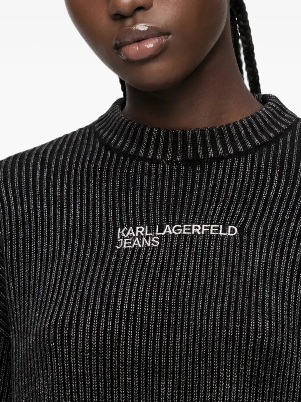 Karl Lagerfeld Jeans Ribgebreide trui Zwart