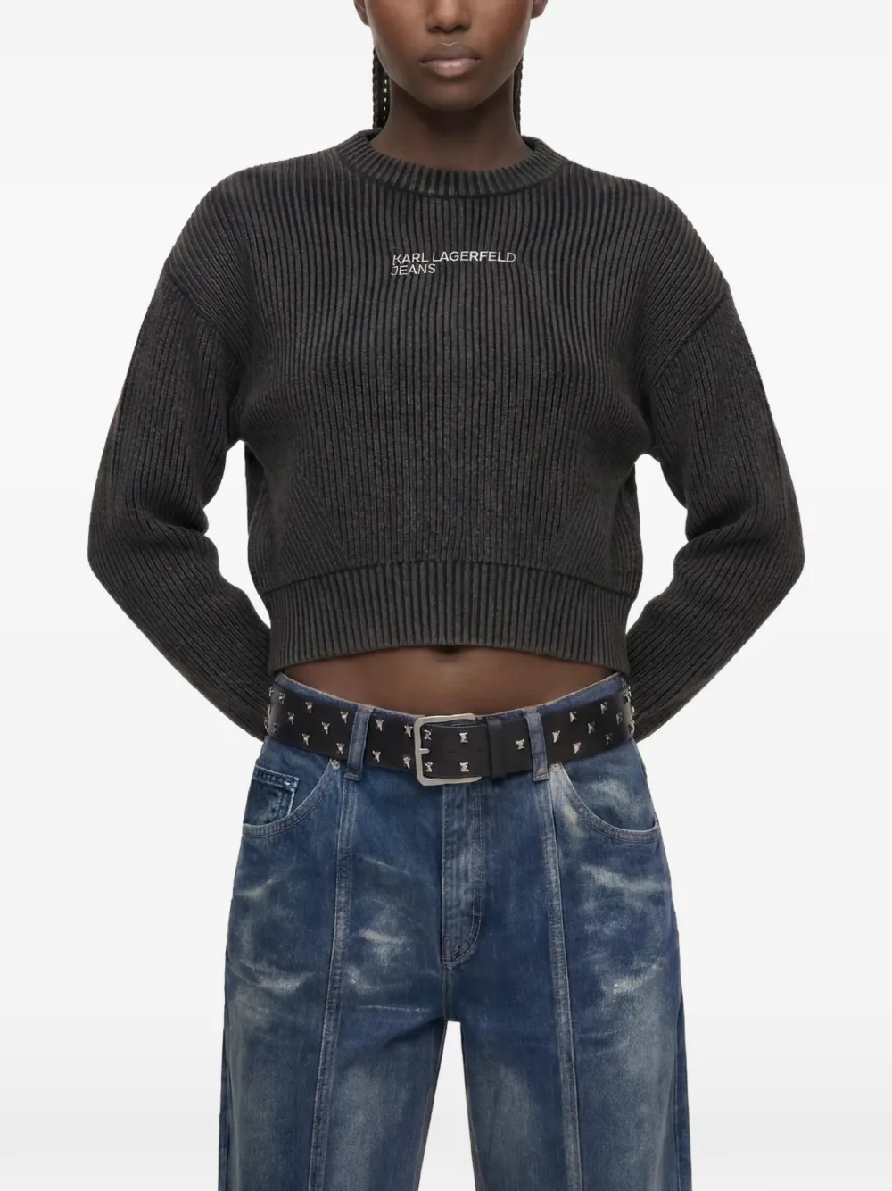 Karl Lagerfeld Jeans Ribgebreide trui Zwart
