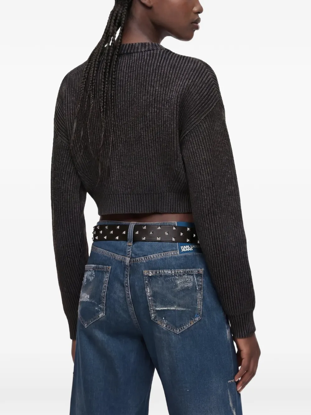 Karl Lagerfeld Jeans Ribgebreide trui Zwart