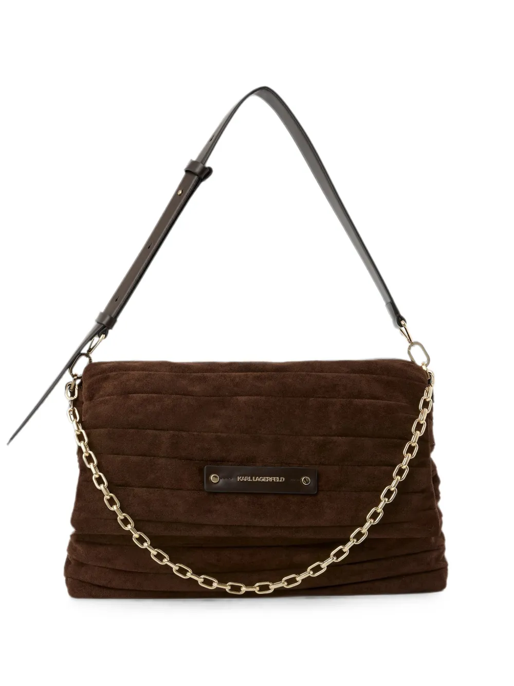 Karl Lagerfeld Mittelgroße K/Essential Schultertasche mit Klappe - Braun
