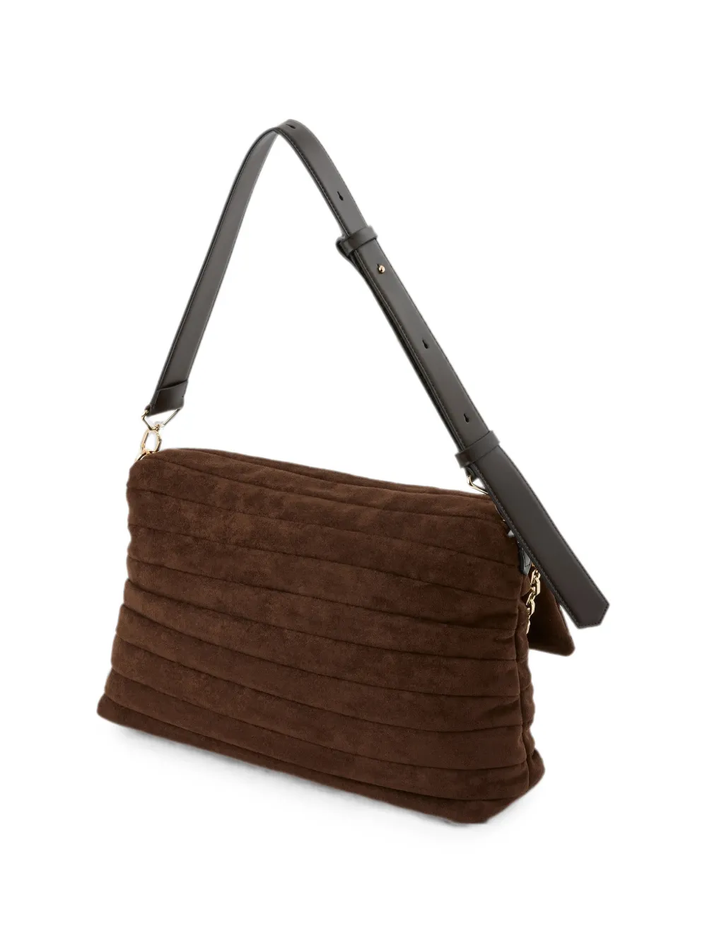 Karl Lagerfeld Medium K Essential suède schoudertas Bruin