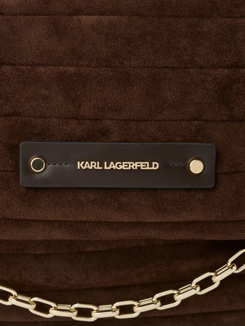Karl Lagerfeld Medium K Essential suède schoudertas Bruin