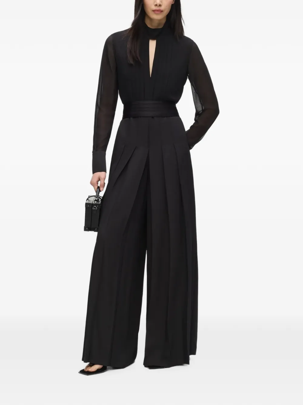 Karl Lagerfeld Geplooid jumpsuit Zwart