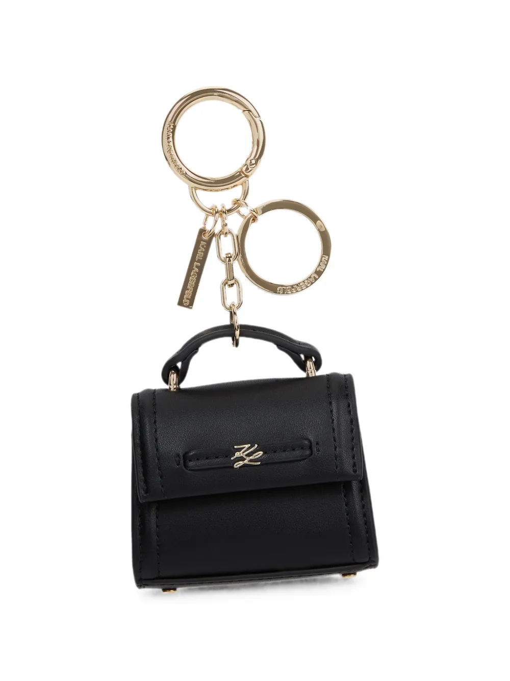 Karl Lagerfeld K Autograph sleutelhanger met duimring Zwart