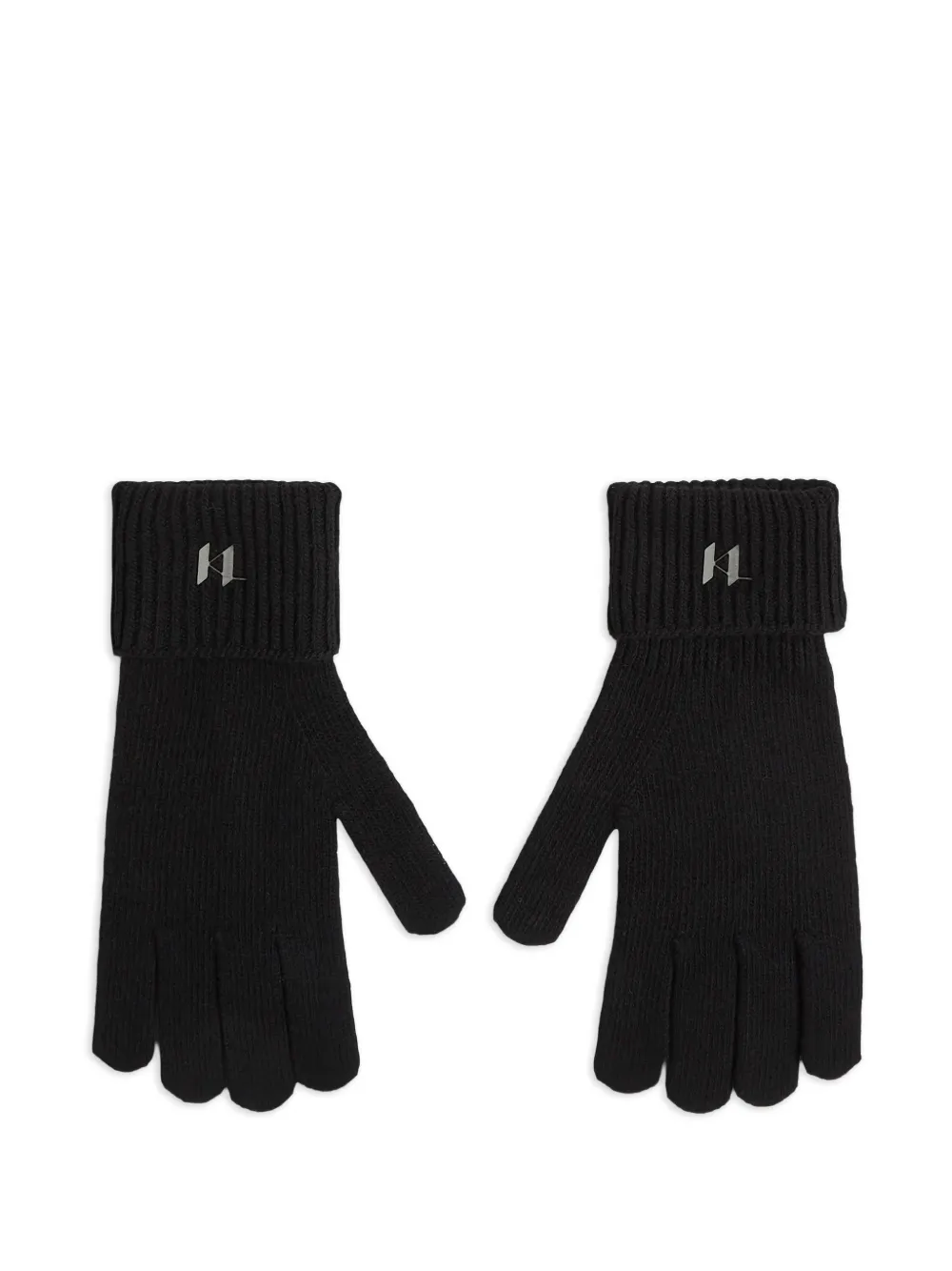 Karl Lagerfeld Guanti con placca logo - Nero