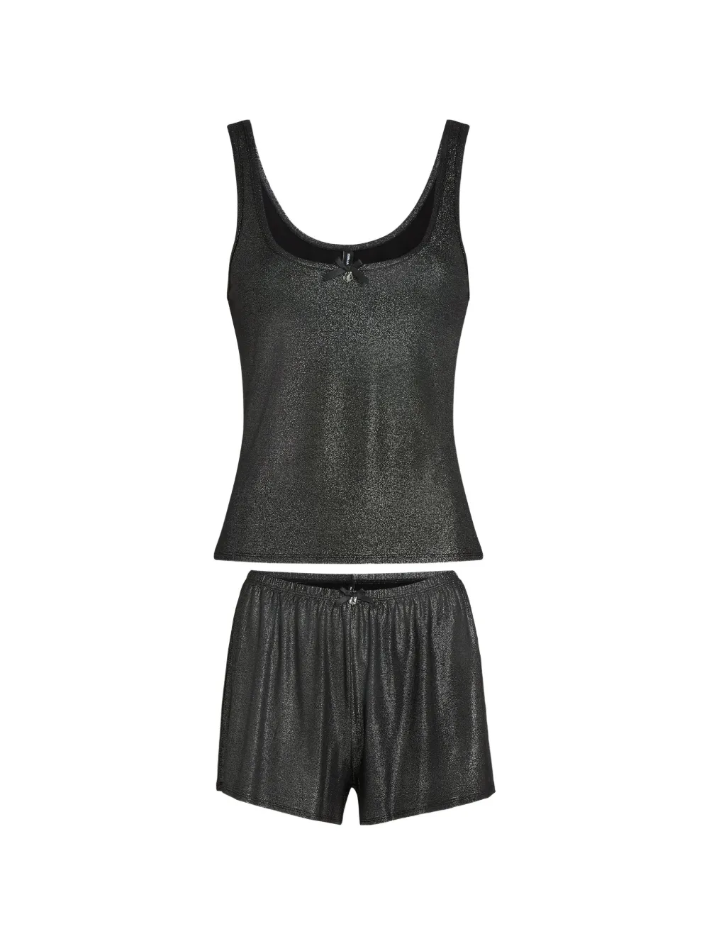 Karl Lagerfeld Ikon Pyjama im Glitter-Look - Schwarz