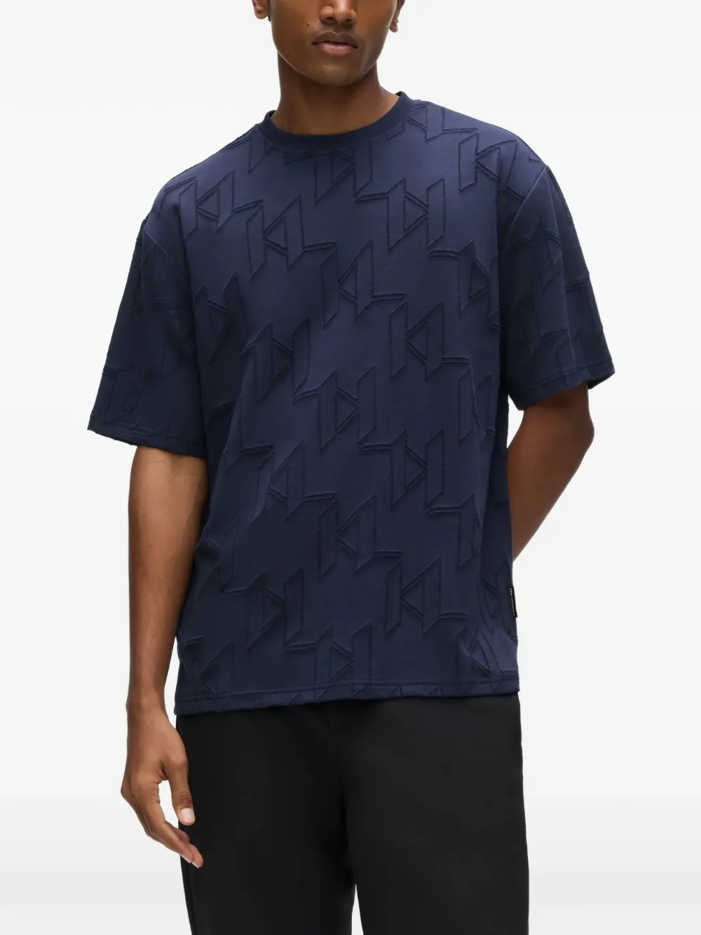 Karl Lagerfeld T-shirt met monogram Blauw