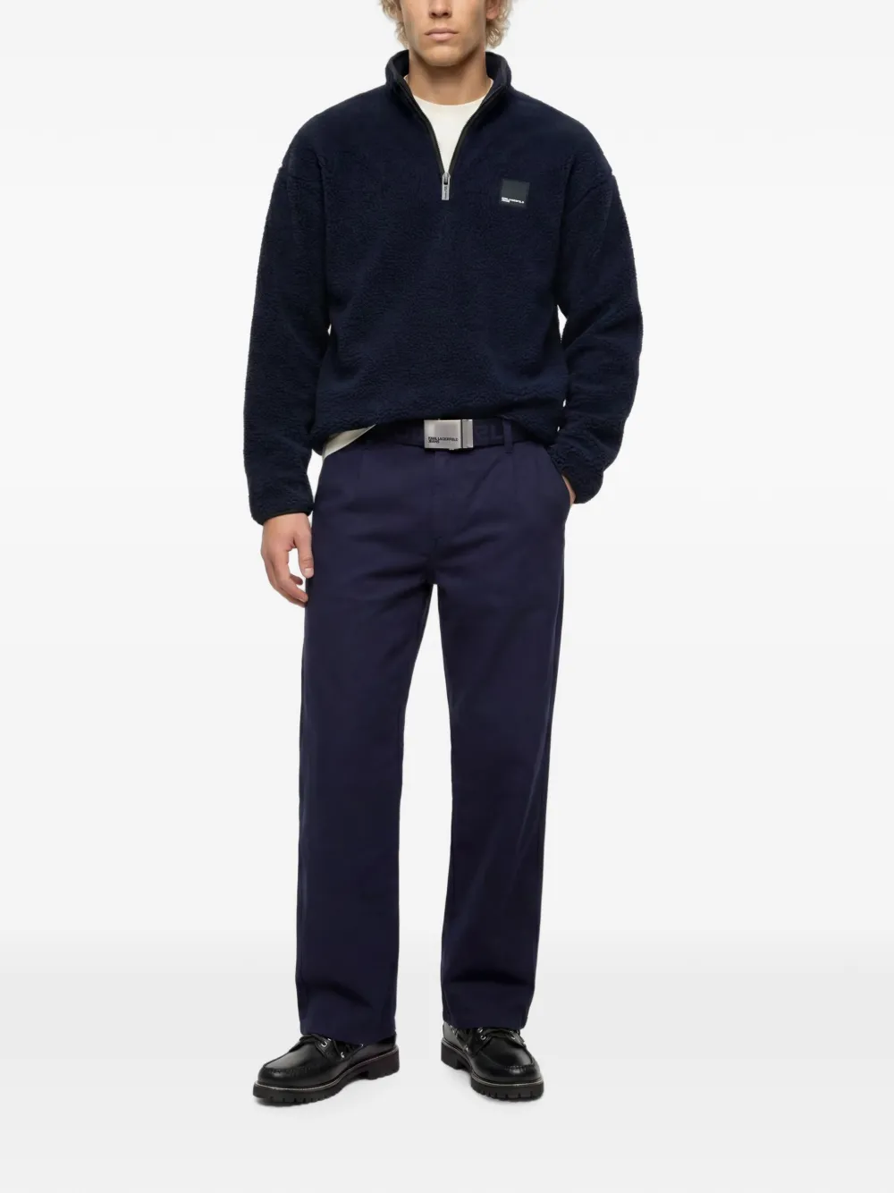 Karl Lagerfeld Jeans Boxy trui met halve rits Blauw