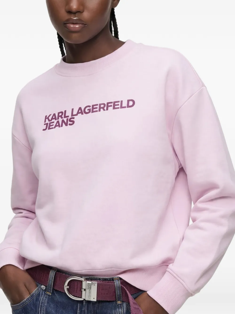 Karl Lagerfeld Jeans Sweater met logoprint en verlaagde schouders Roze