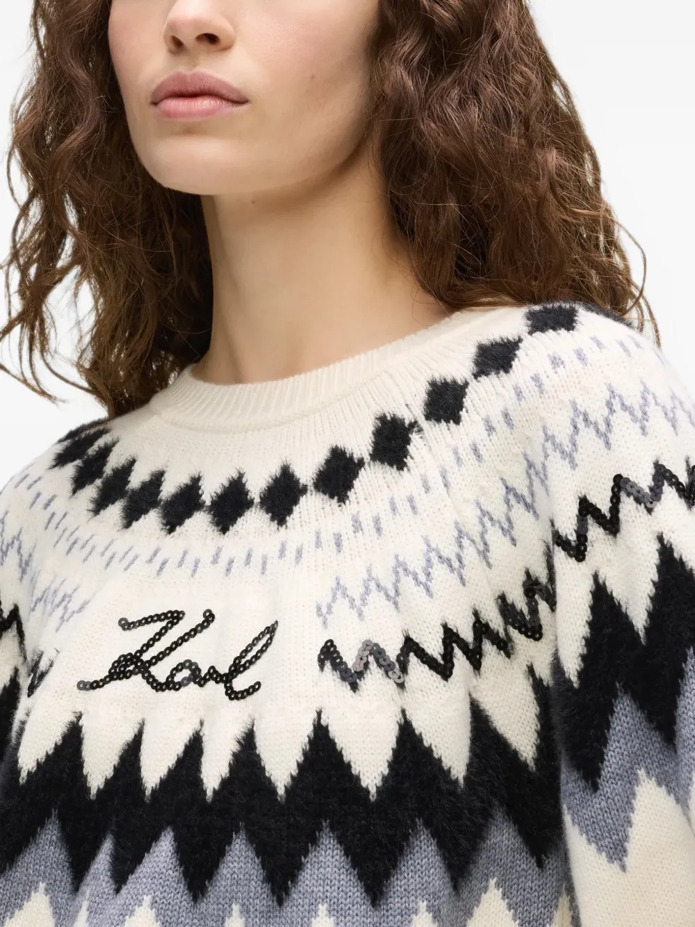 Karl Lagerfeld Alpine gebreide trui Beige