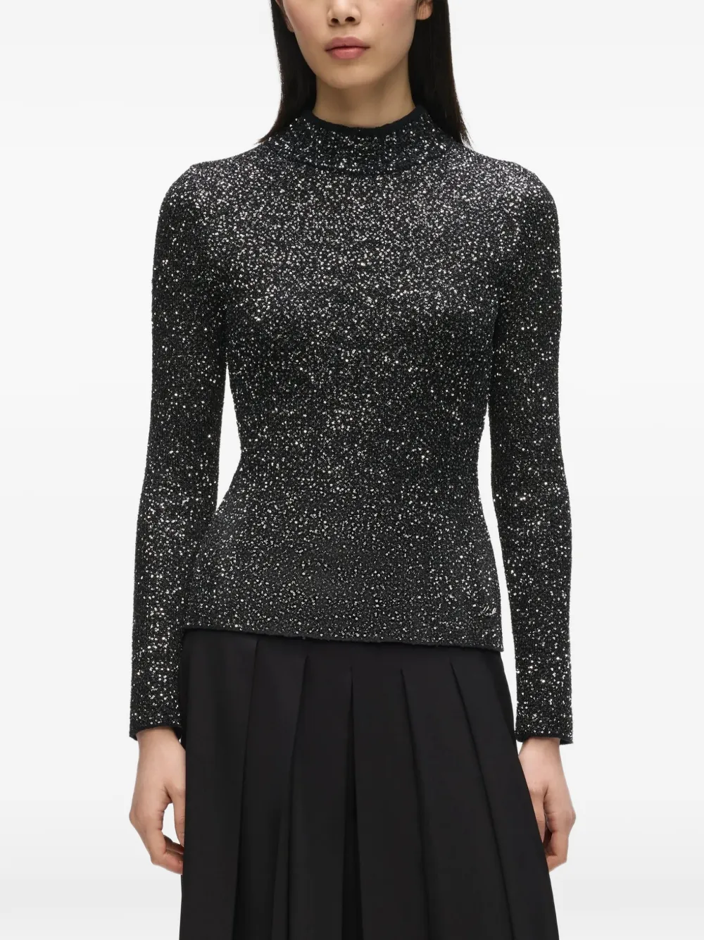 Karl Lagerfeld Top met pailletten Grijs