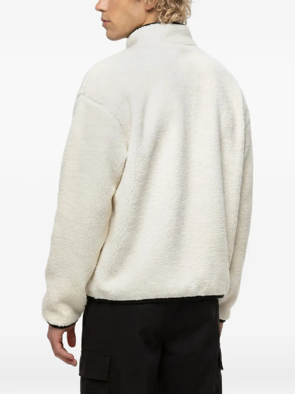 Karl Lagerfeld Jeans Fleece boxy sweater met halve rits Wit