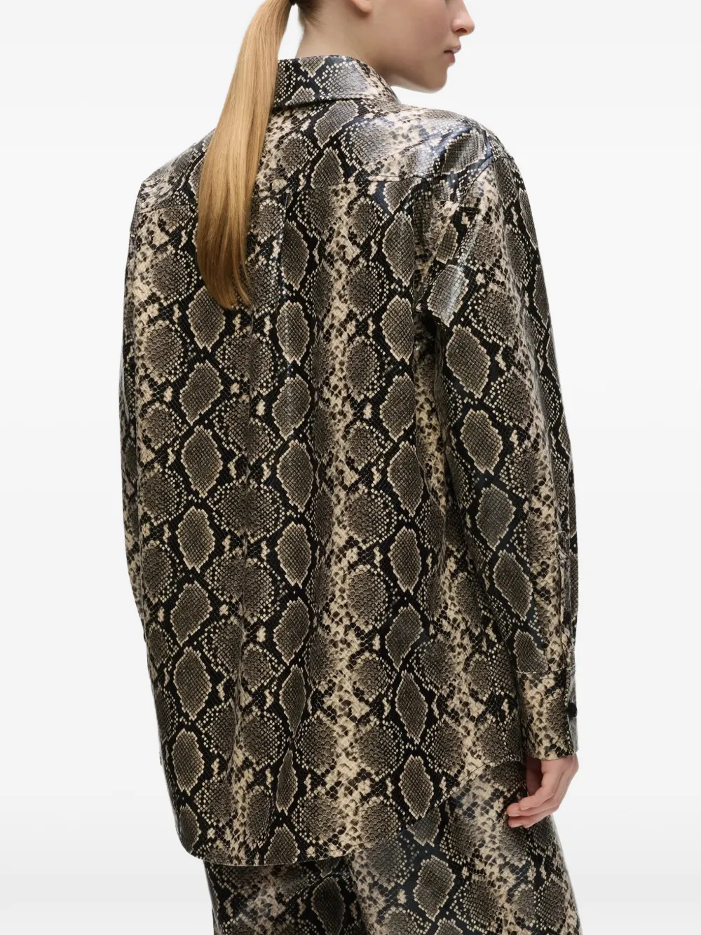 Karl Lagerfeld Shirtjack met python-effect Beige