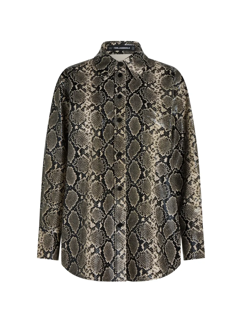 Karl Lagerfeld Shirtjack met python-effect Beige