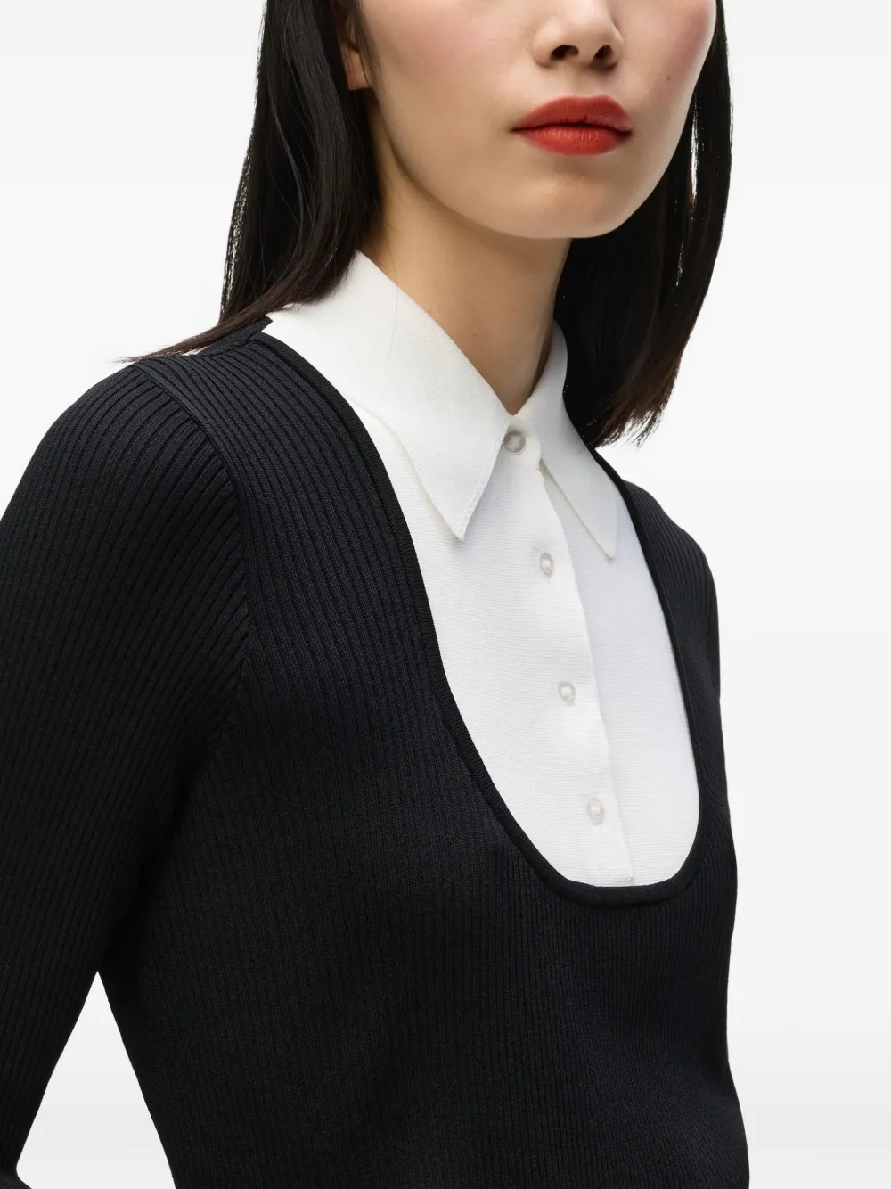 Karl Lagerfeld Trui met overhemdddetail Zwart
