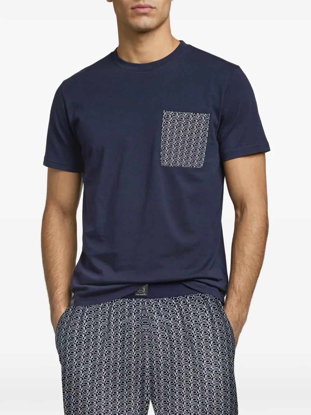 Karl Lagerfeld Ikon lange pyjama Blauw