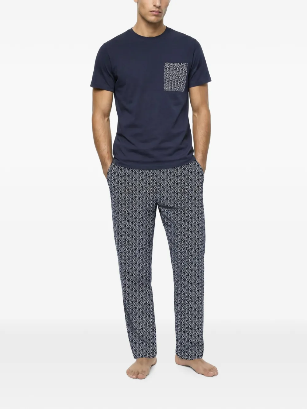 Karl Lagerfeld Ikon lange pyjama Blauw