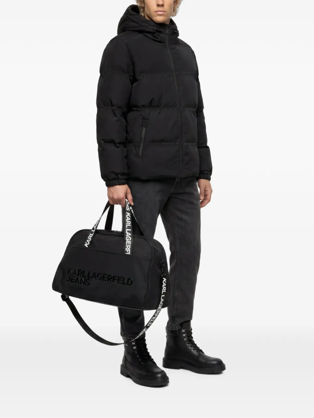 Karl Lagerfeld Jeans Reistas met logoband Zwart