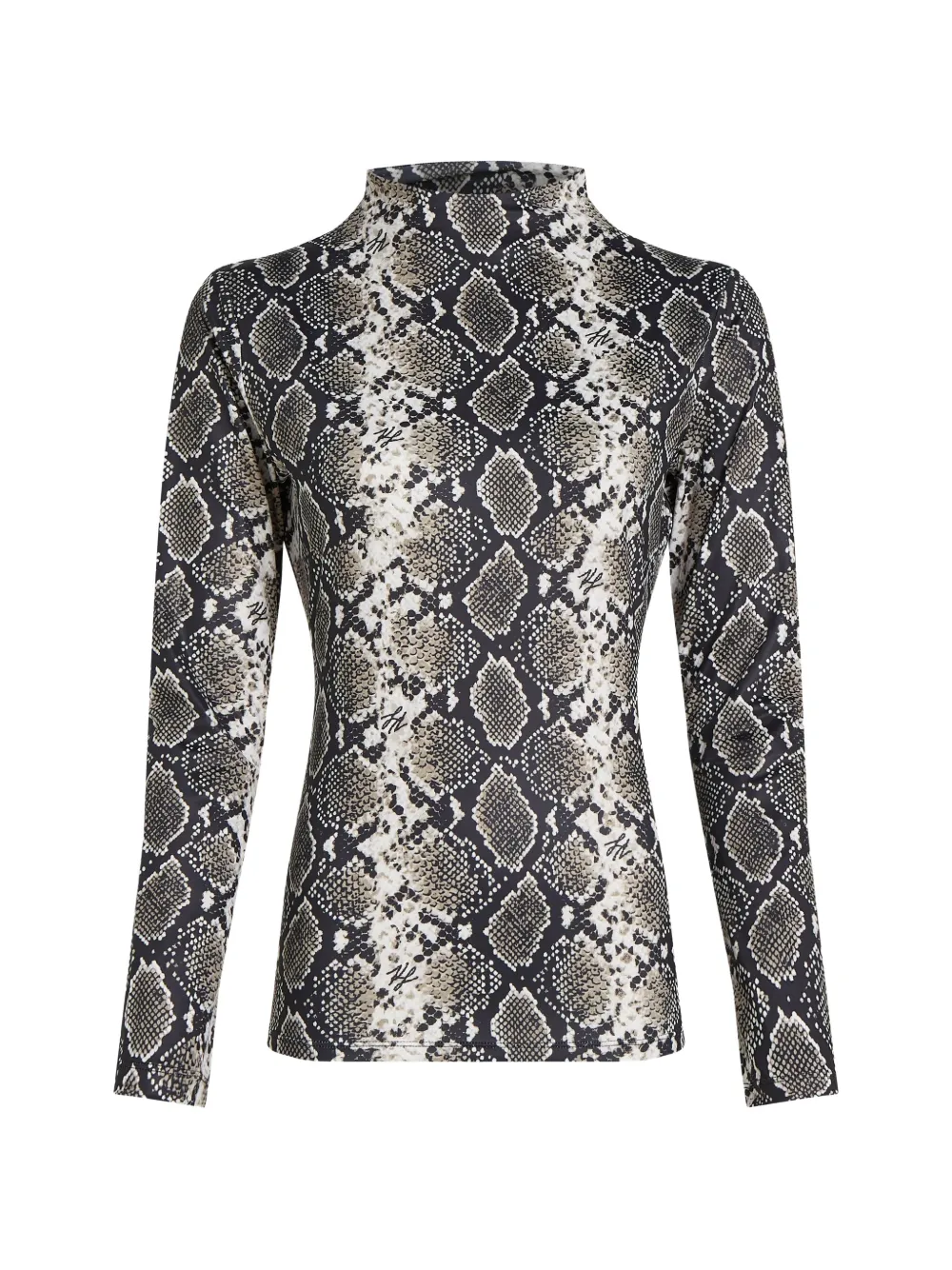 Karl Lagerfeld Top a maniche lunghe con collo rialzato - Nero