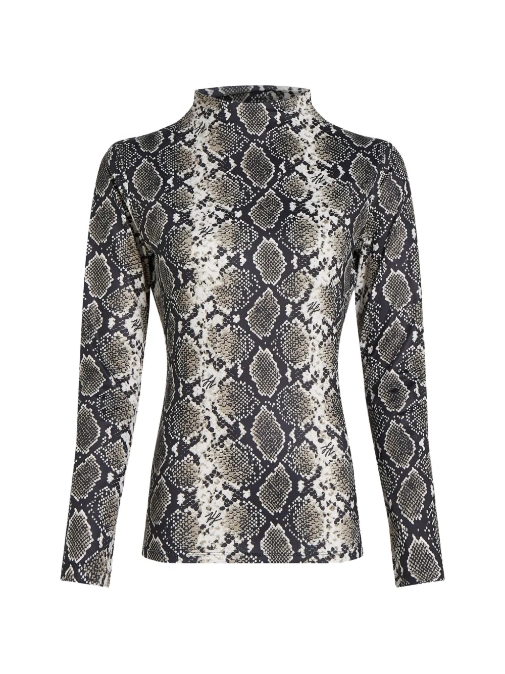 Karl Lagerfeld Top a maniche lunghe con collo rialzato - Nero