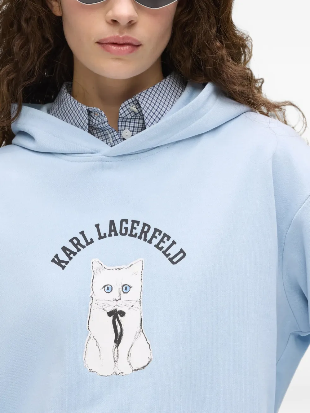 Karl Lagerfeld Ikon Choupette hoodie Blauw