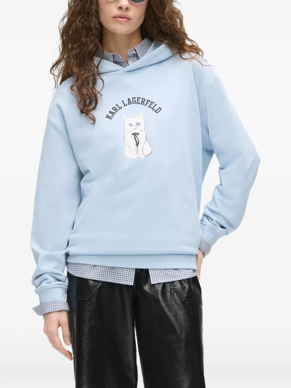 Karl Lagerfeld Ikon Choupette hoodie Blauw