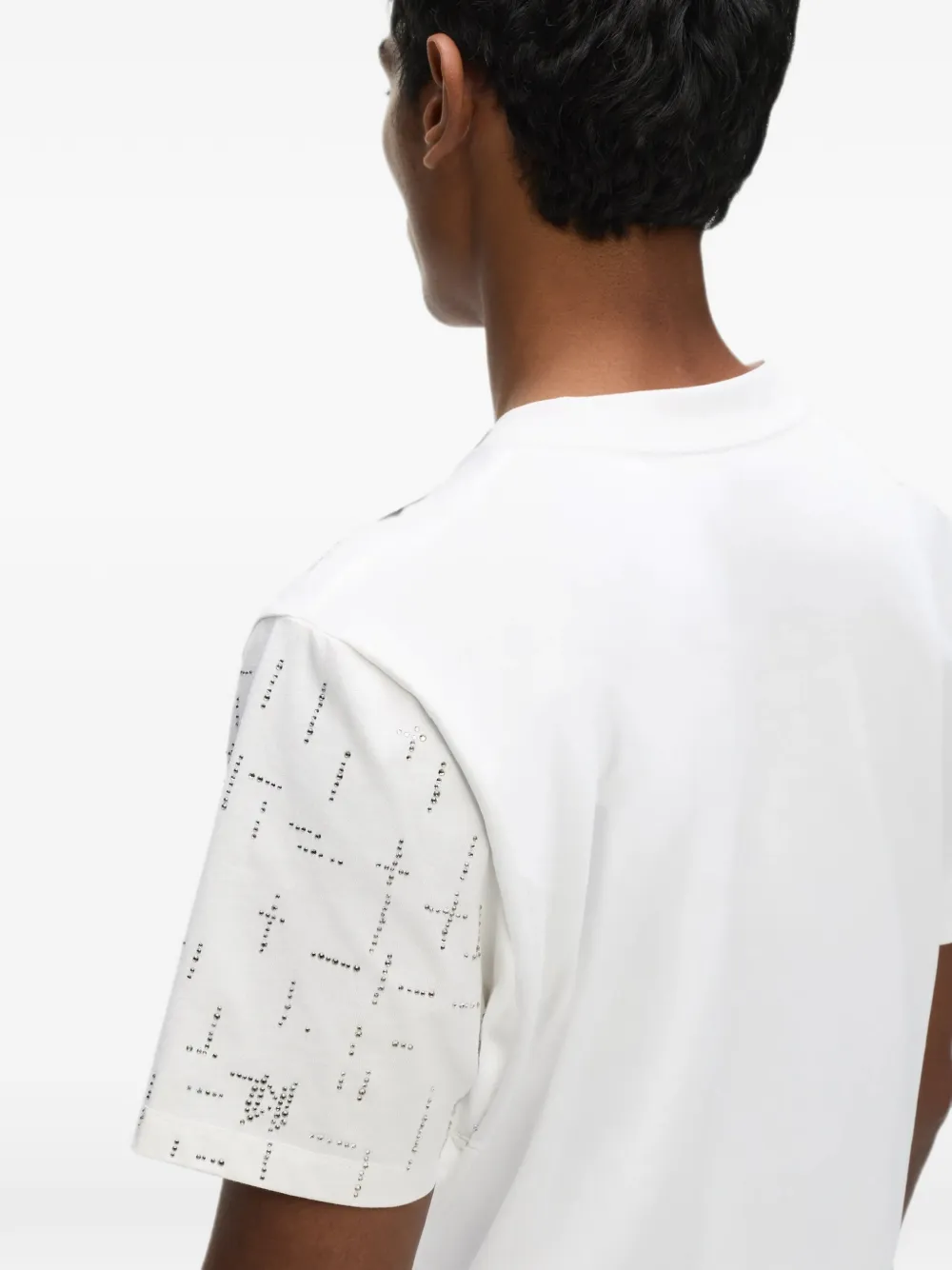 Karl Lagerfeld T-shirt verfraaid met stras en monogram Wit