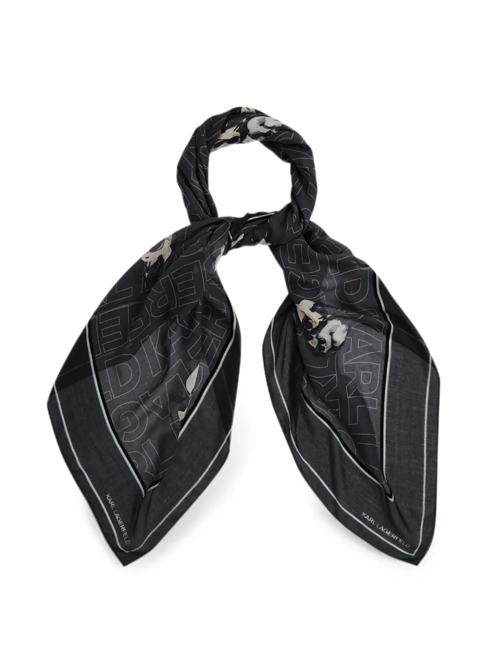 Karl Lagerfeld Ikon modal-blend scarf - Schwarz