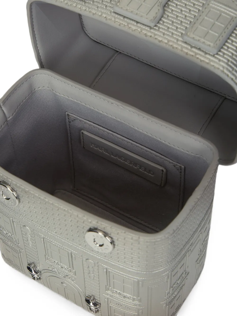 Karl Lagerfeld Maison de Karl metallic crossbodytas Zilver