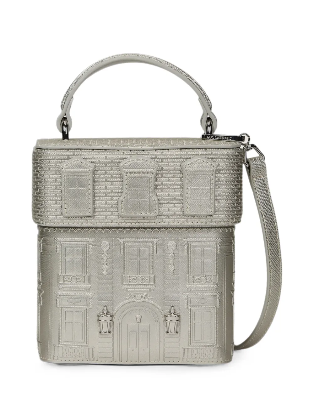Karl Lagerfeld Maison de Karl metallic crossbodytas Zilver