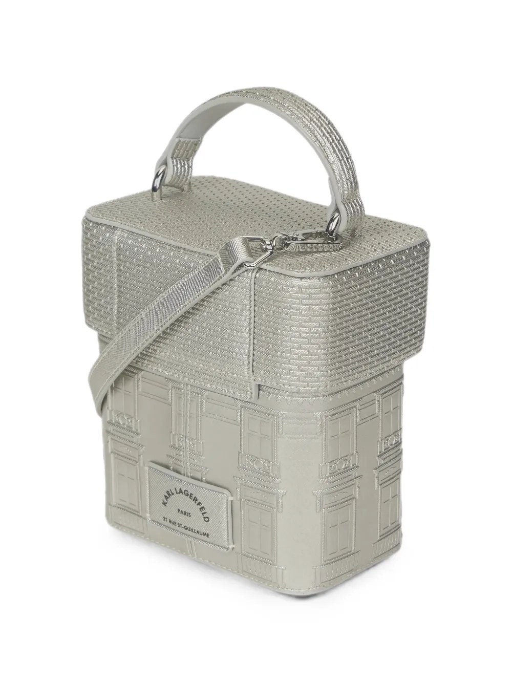 Karl Lagerfeld Maison de Karl metallic crossbodytas Zilver