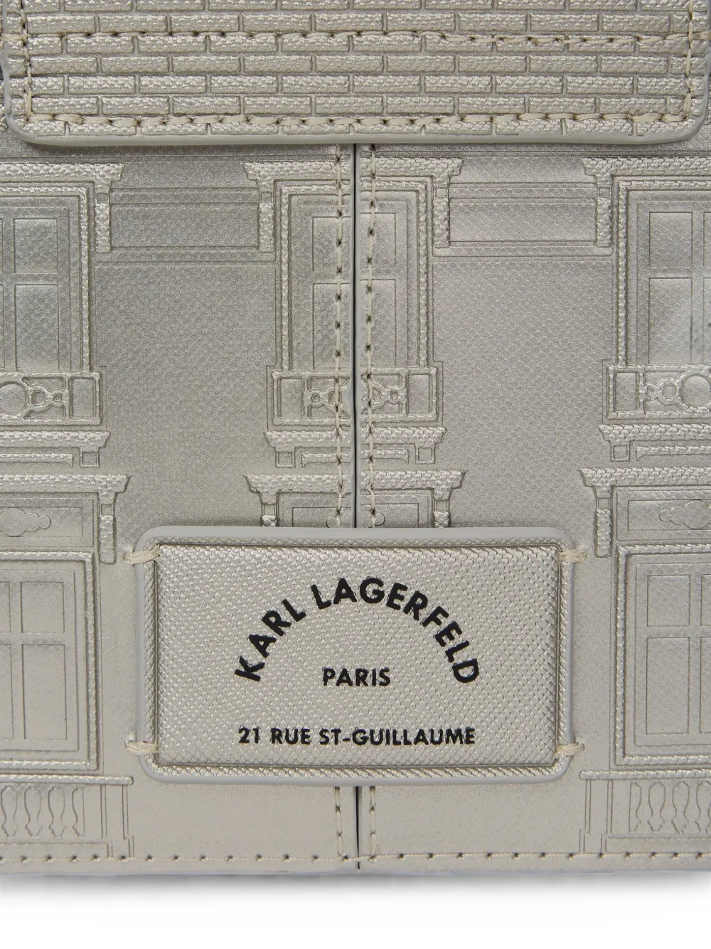Karl Lagerfeld Maison de Karl metallic crossbodytas Zilver