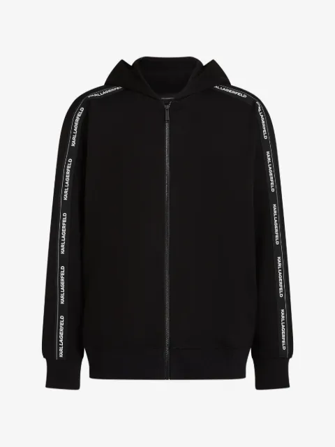 Karl Lagerfeld logo-tape zip-up hoodie