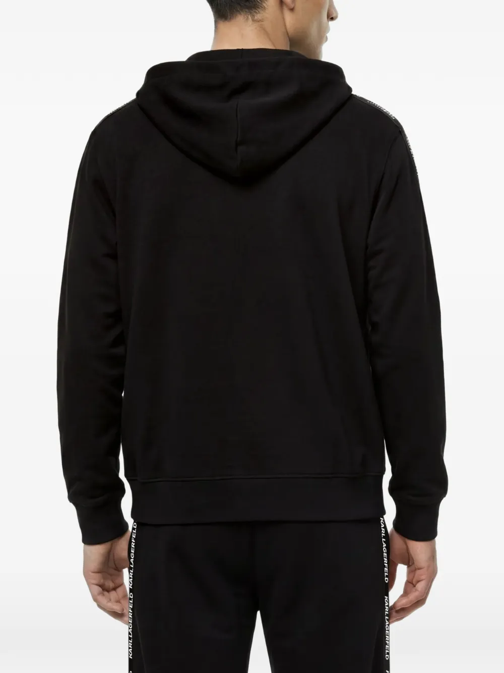 Karl Lagerfeld Hoodie met logoband Zwart