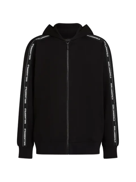 Karl Lagerfeld hoodie con franja del logo y cierre