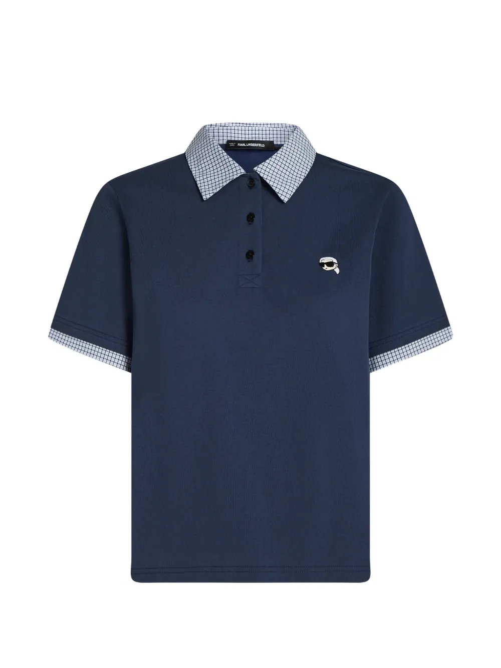 Karl Lagerfeld Ikon poloshirt met stoffenblend Blauw