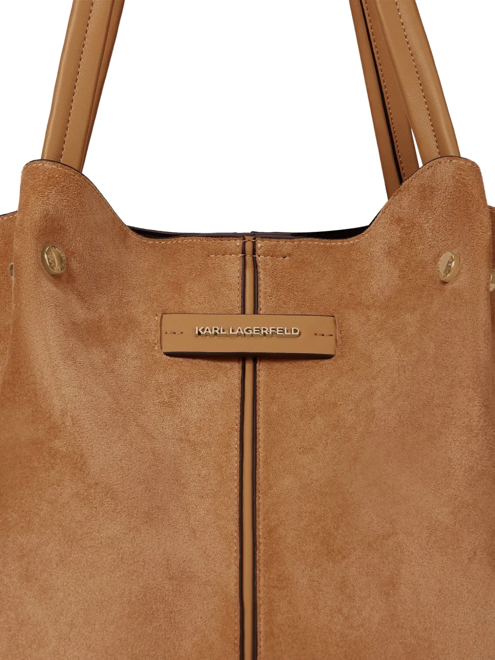 Karl Lagerfeld Grote K Pierced suède shopper Bruin