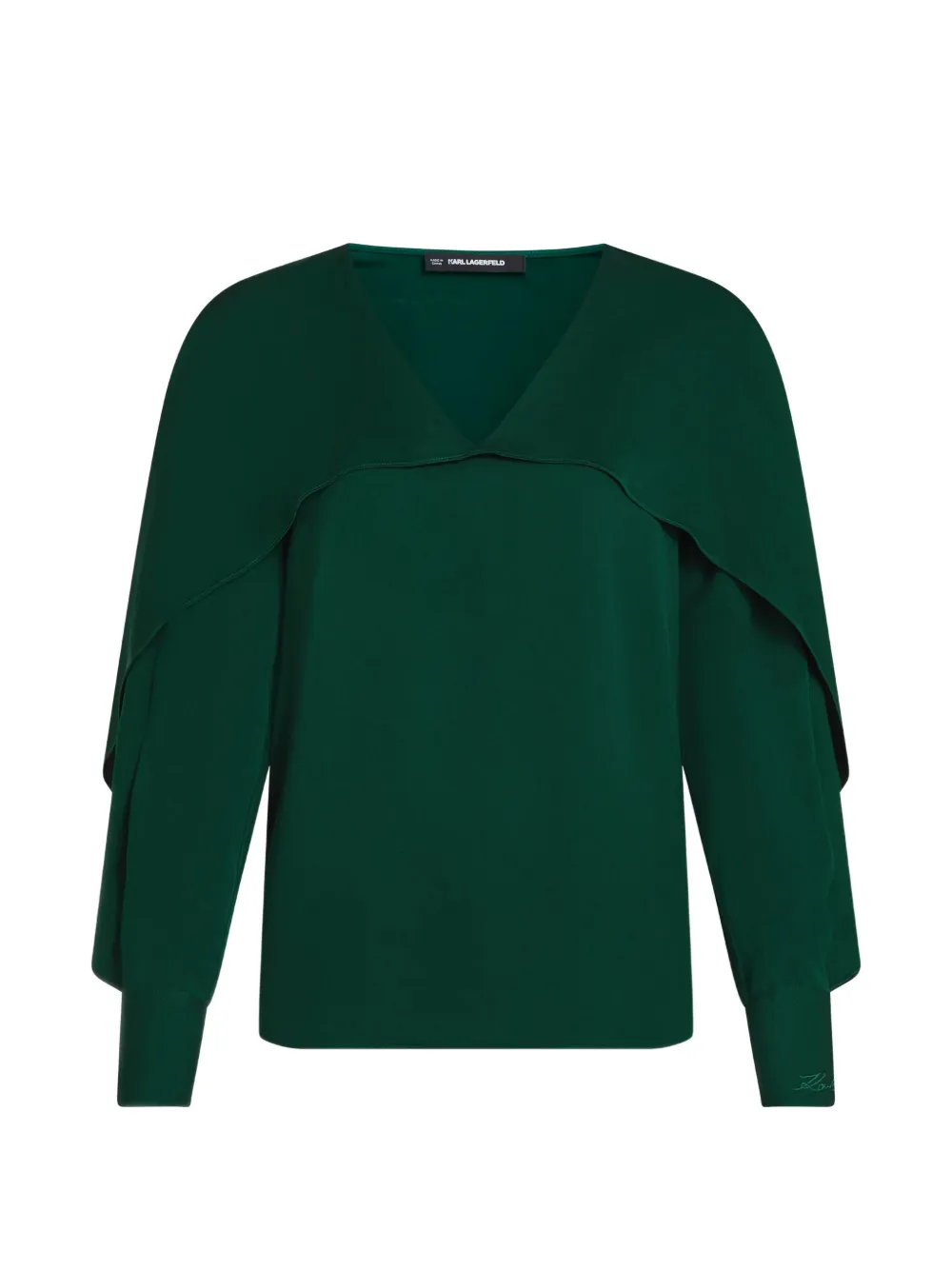 Karl Lagerfeld Flounce blouse met V-hals Groen