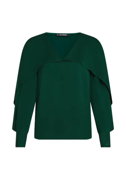 Karl Lagerfeld V-neck flounce blouse