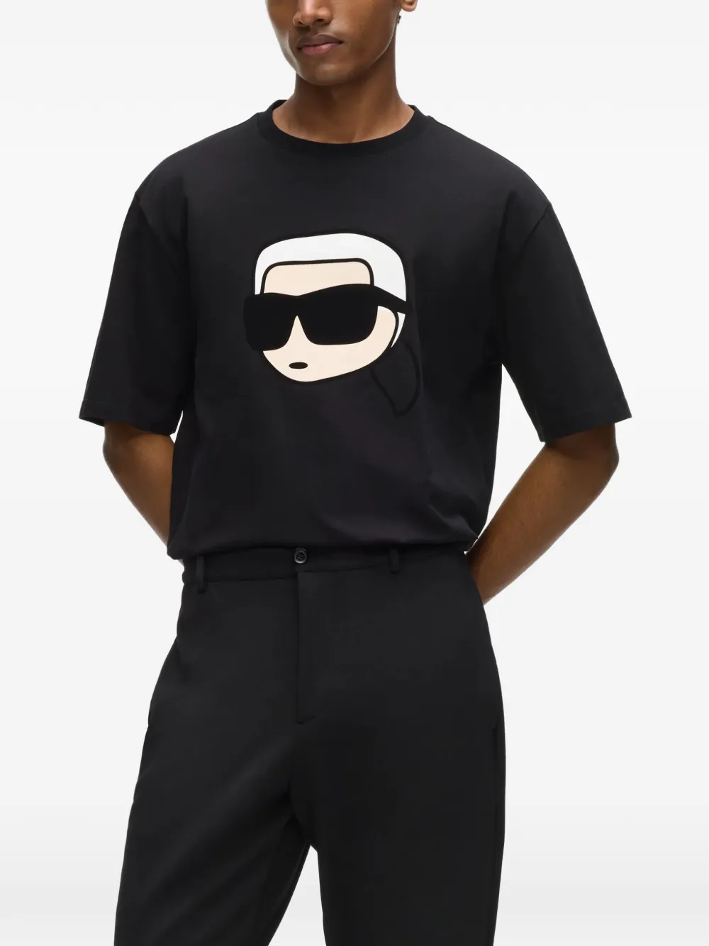 Karl Lagerfeld Ikon Karl T-shirt Zwart