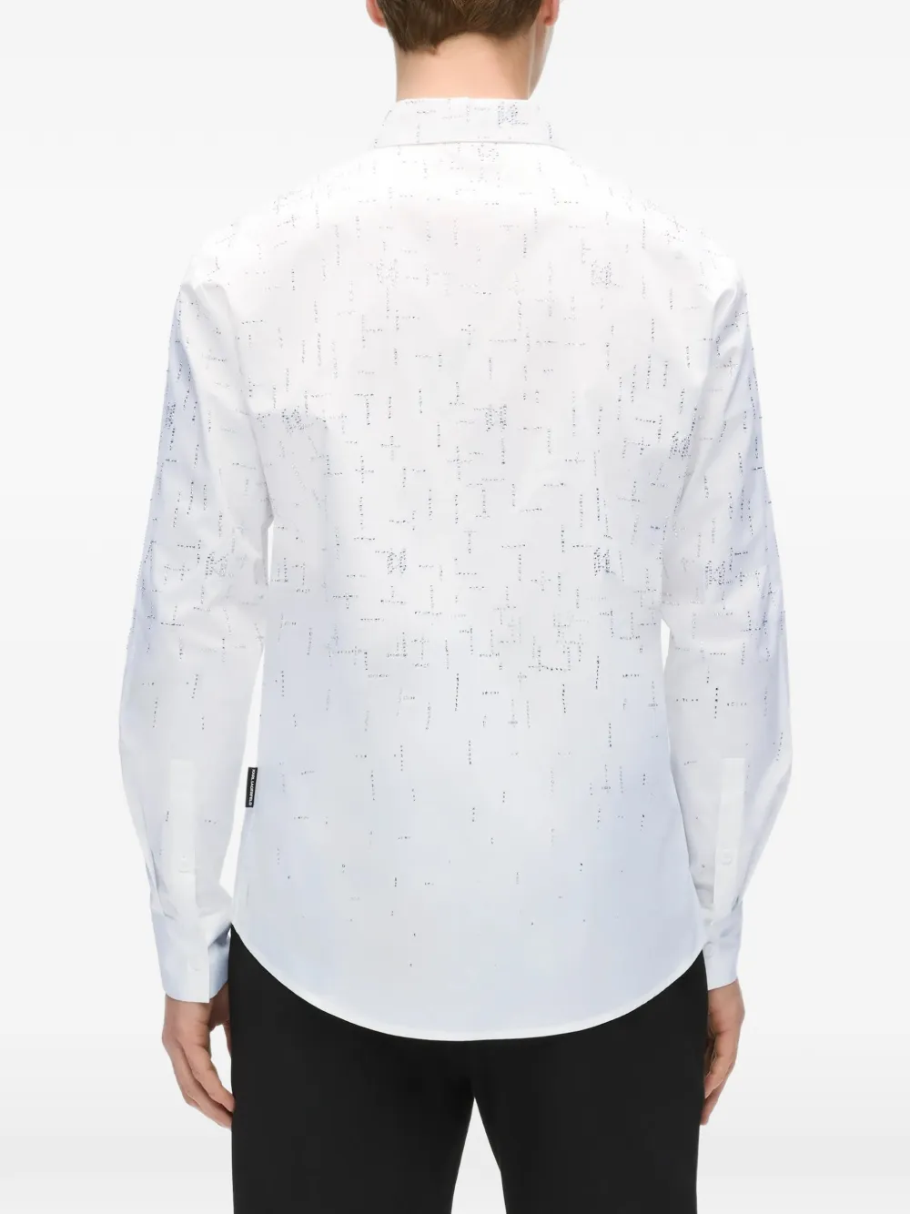 Karl Lagerfeld Overhemd met monogram en stras Wit