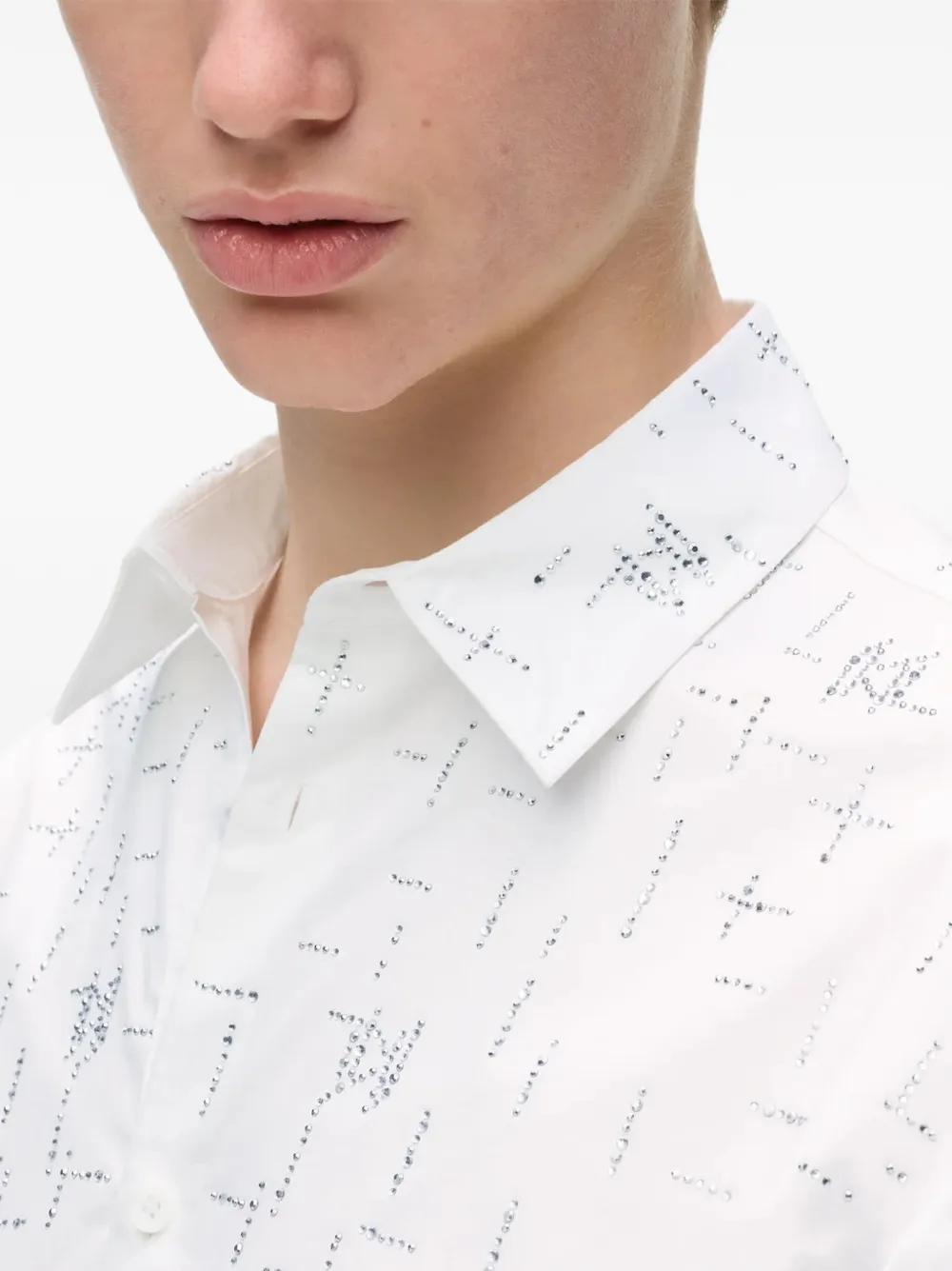 Karl Lagerfeld Overhemd met monogram en stras Wit