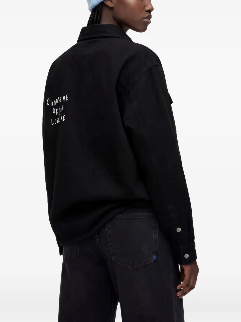 Karl Lagerfeld Jeans x Pietro Terzini katoenen boxy shirtjack Zwart