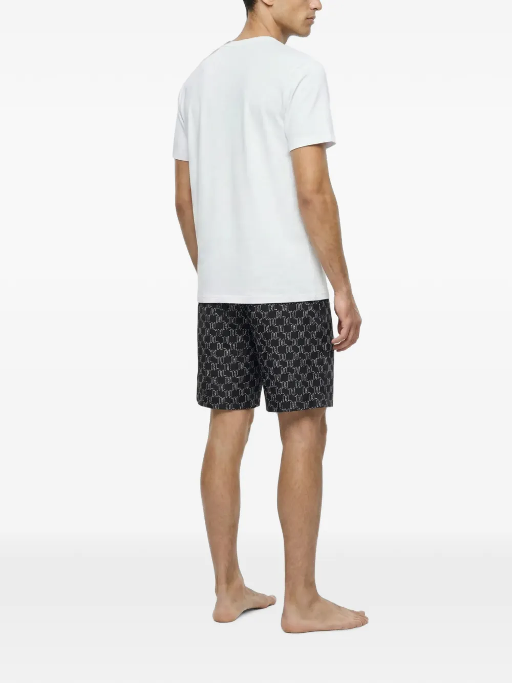 Karl Lagerfeld Pyjamashorts met monogram Zwart