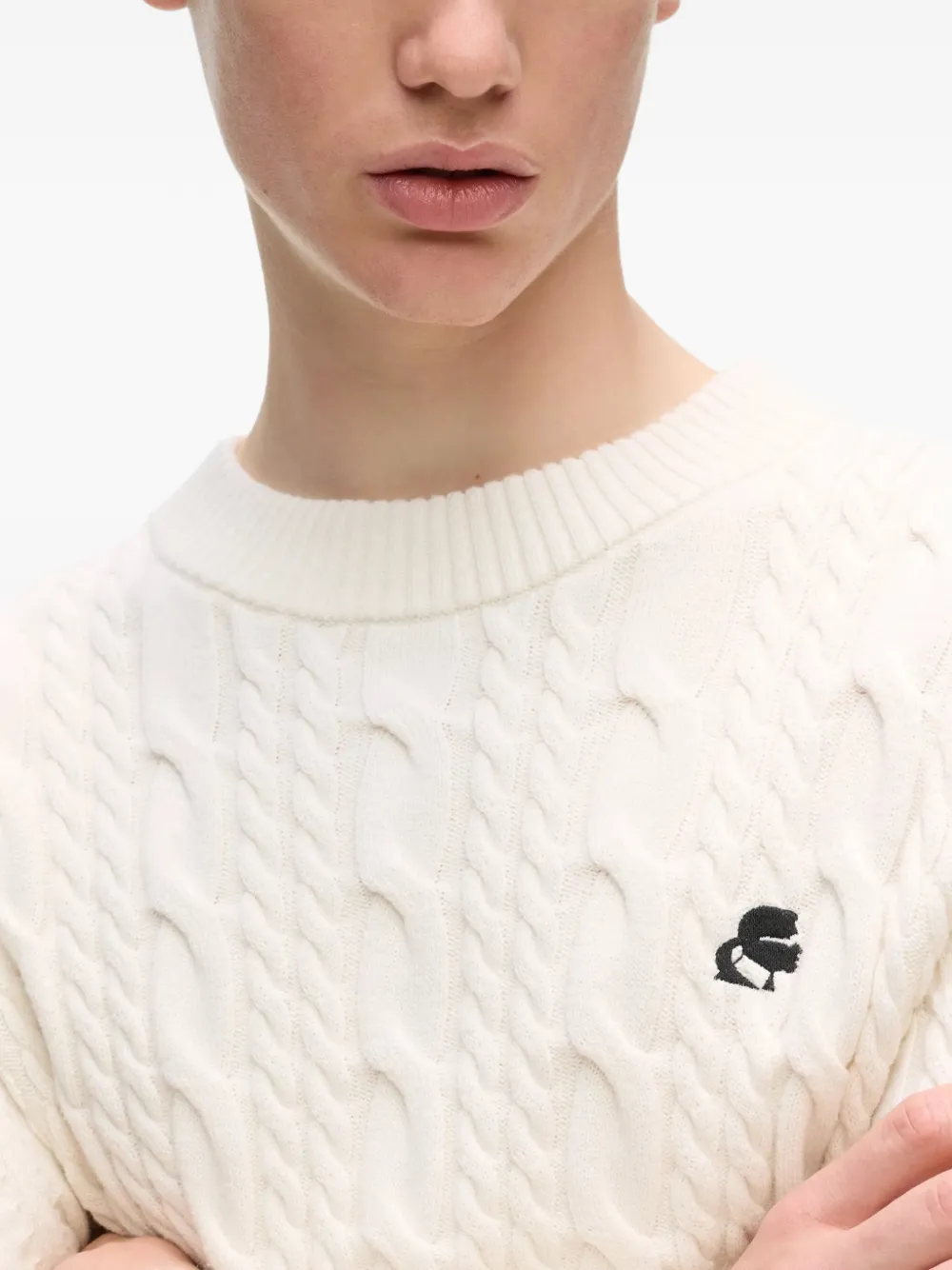 Karl Lagerfeld Kameo kabelgebreide trui Beige