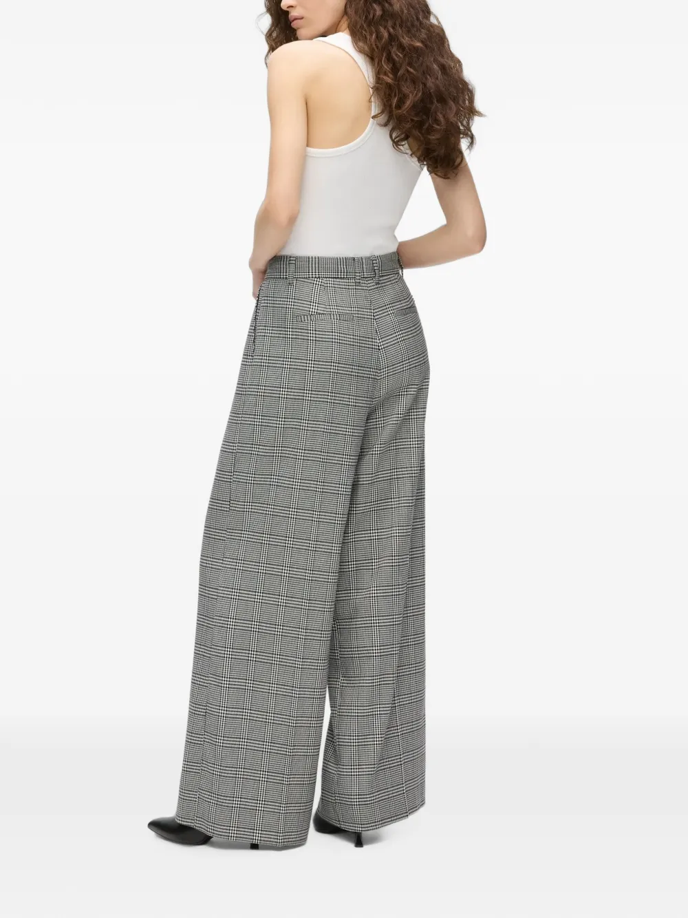 Karl Lagerfeld Broek met pied-de-poule print Grijs
