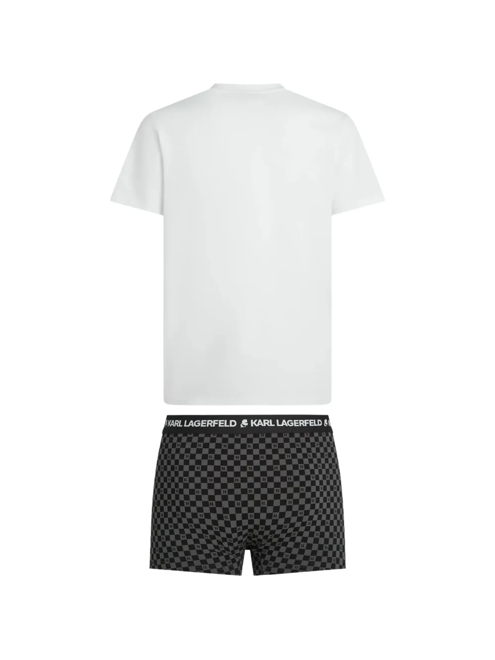 Karl Lagerfeld logo pajama T-shirt & trunks gift set Wit