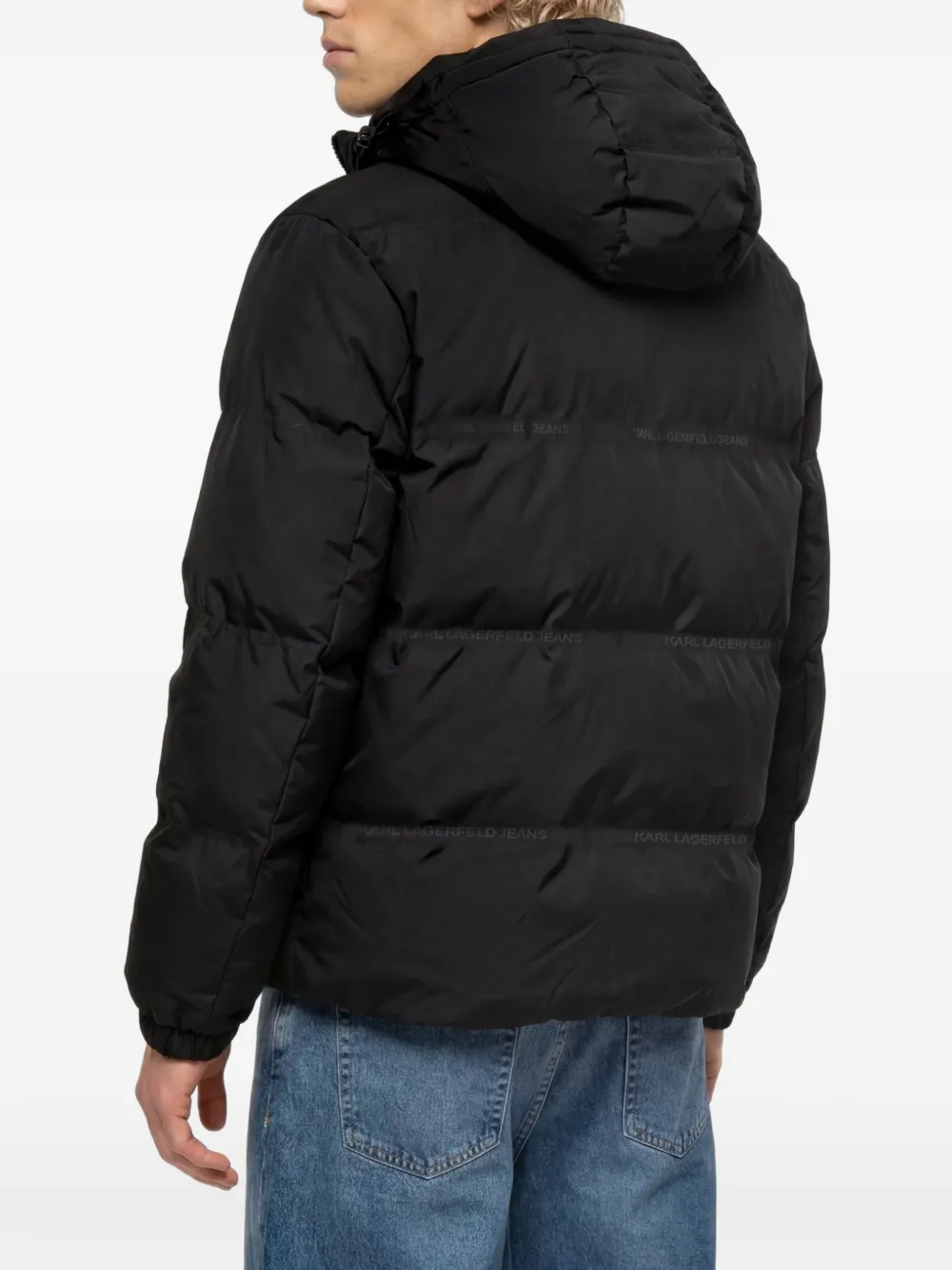 Karl Lagerfeld Jeans Donsjack met logo Zwart